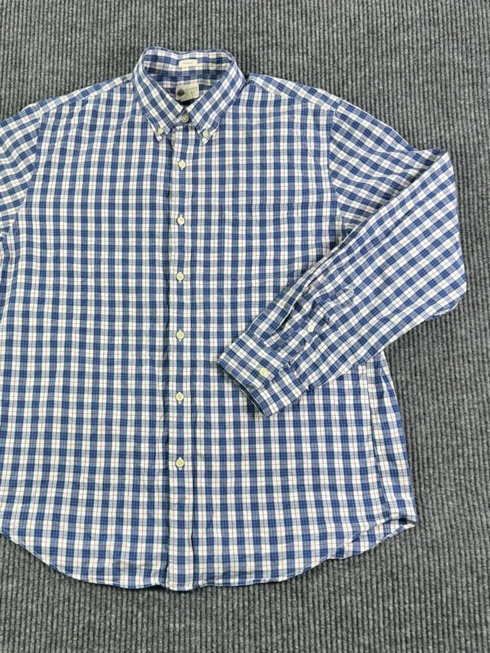 J Crew Shirt Mens Large Checkered Button Down Tailored Fit Long Sleeve Casual